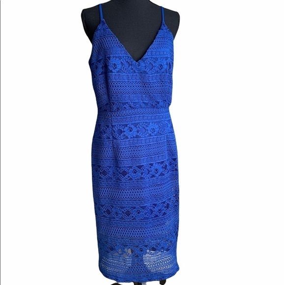 Enfocus Studio Royal Blue Spaghetti Strap Pencil Skirt Zipper Dress Size… - Picture 3 of 17